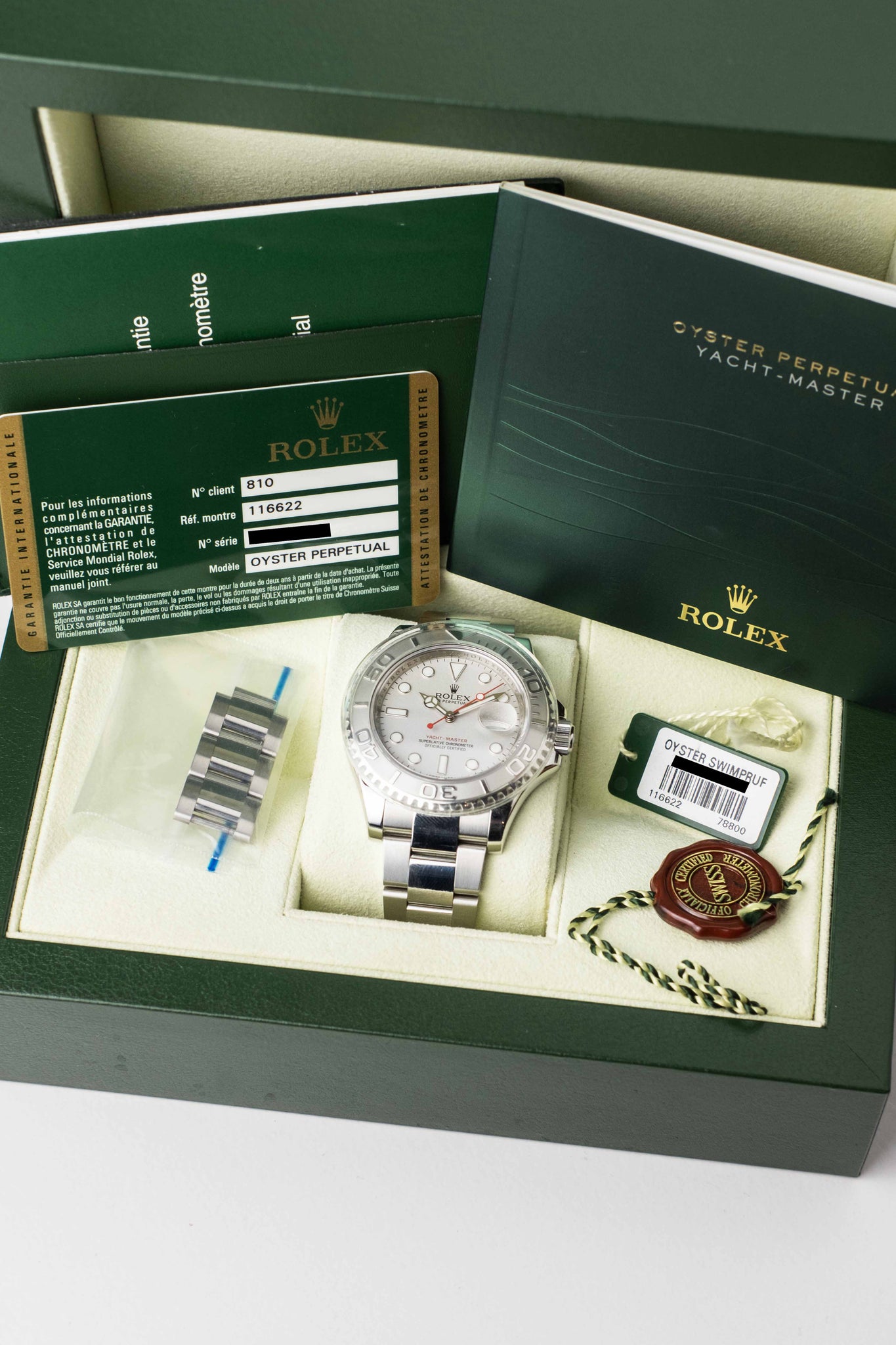 Rolex Yacht-Master 'Platinum' Dial Ref. 116622 2013 w/ Box & Papers Box and Papers Photo