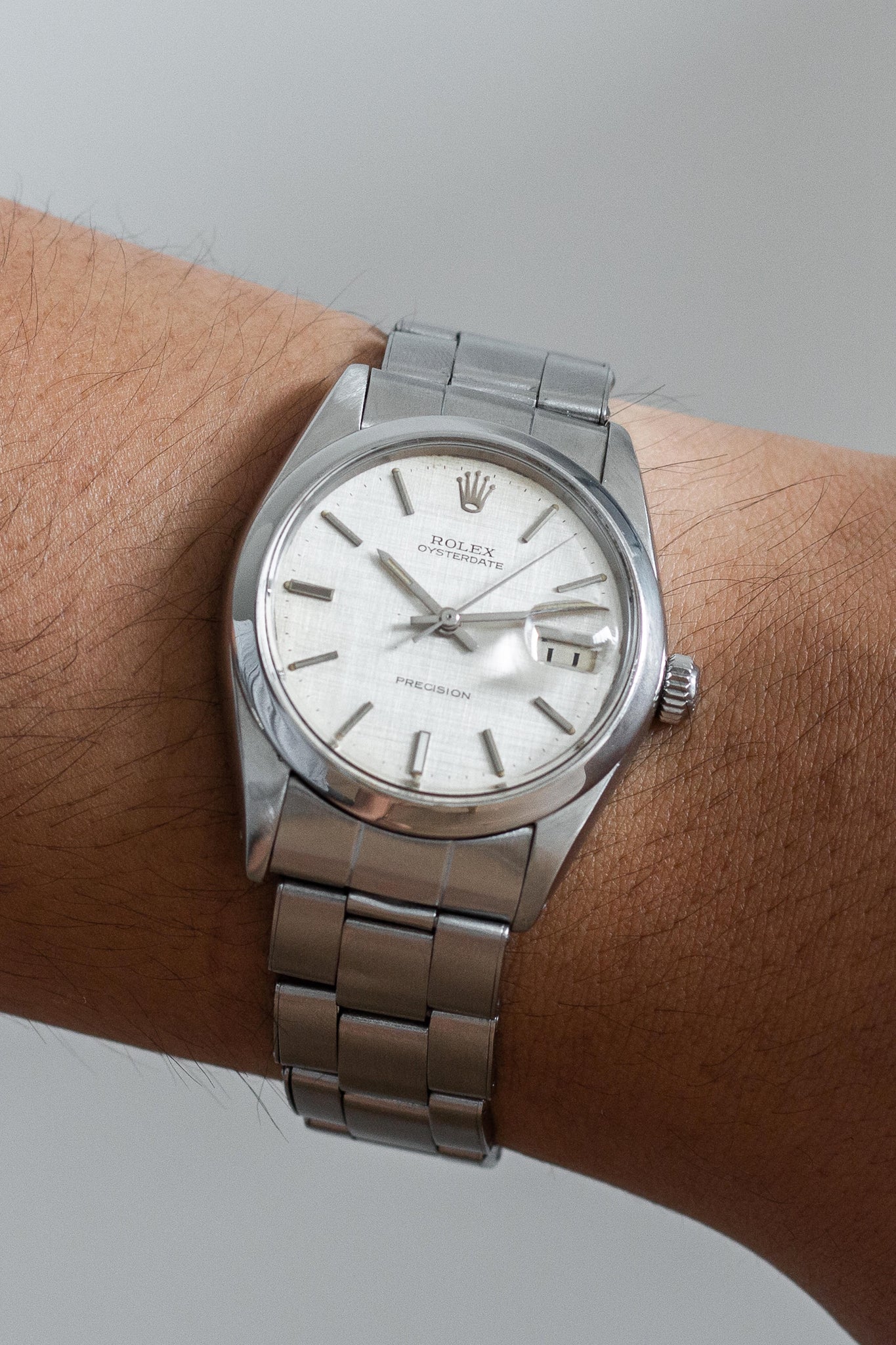 Rolex Oysterdate Precision 6694 Linen Dial 1968 | Vintage Luxury Watches – Wynn & Thayne