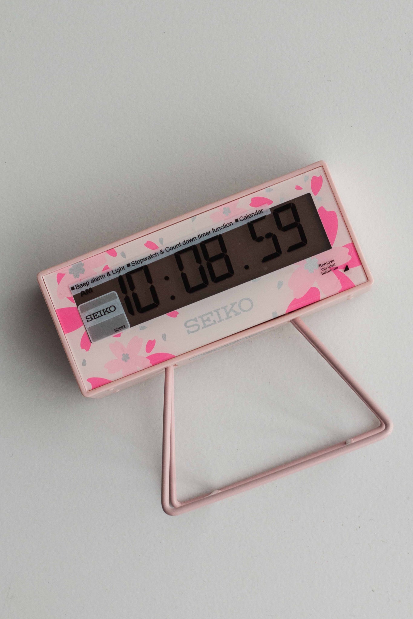 Seiko Pink Limited Edition Marathon Alarm Clock "Cherry Blossom" Ref. QHL082P